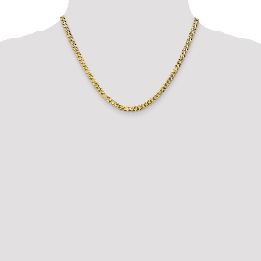 14K 18 inch 4.75mm Flat Beveled Curb with Lobster Clasp Chain (FBU120-18)