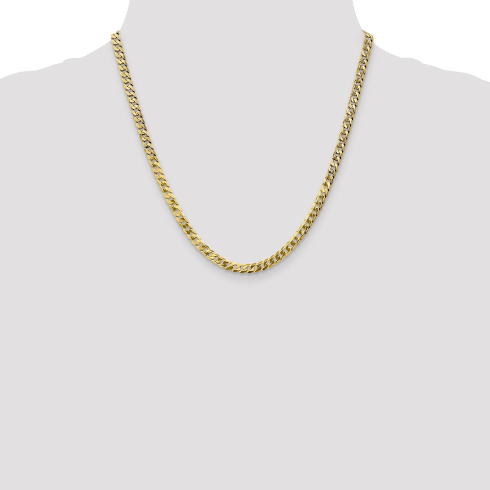 14K 20 inch 4.75mm Flat Beveled Curb with Lobster Clasp Chain (FBU120-20)