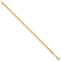 14K 4.75mm Yellow Gold Flat Beveled Curb Bracelet with Lobster Clasp, 7" view 2