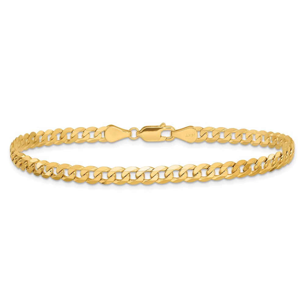 14K 7 inch 4.75mm Flat Beveled Curb with Lobster Clasp Bracelet (FBU120-7)