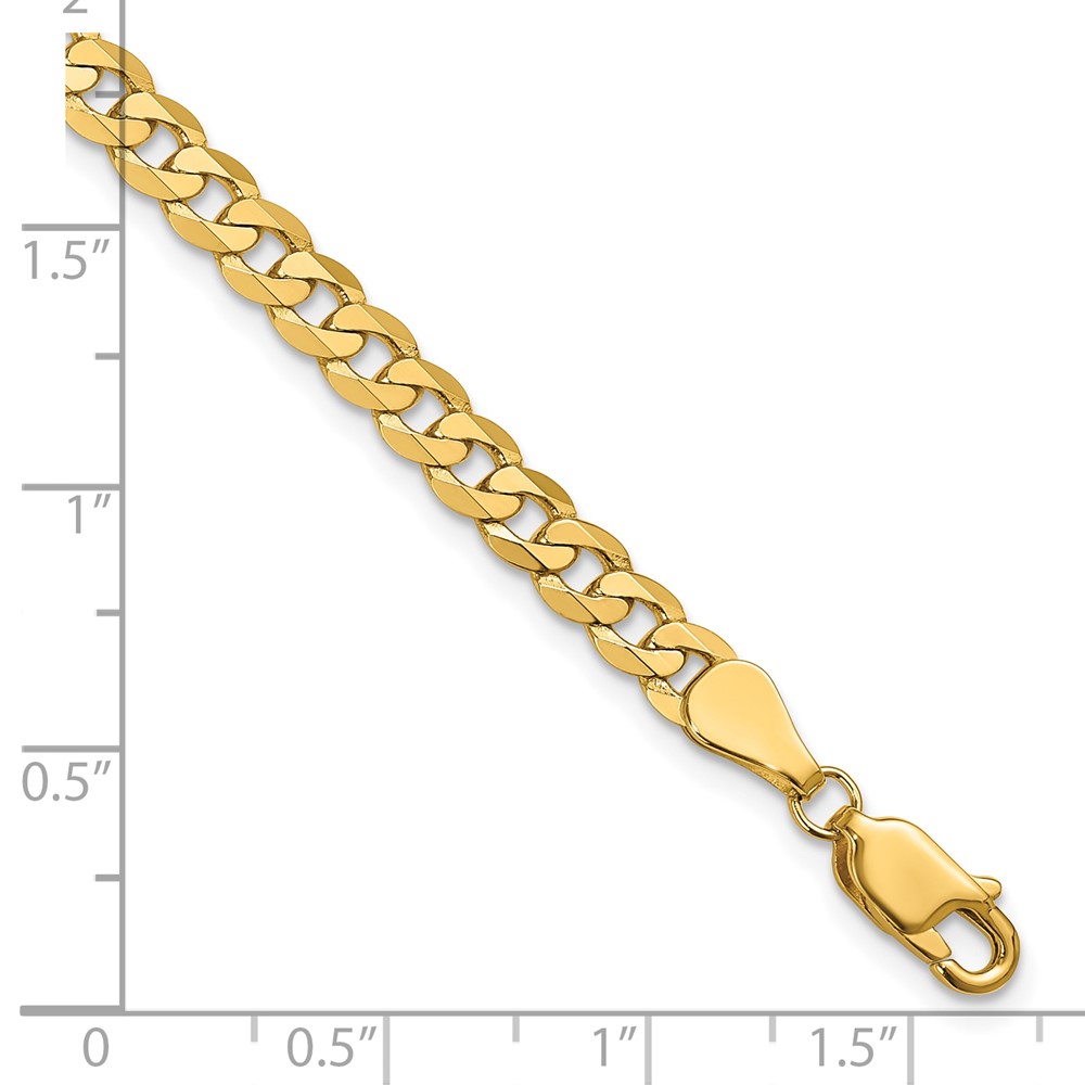 14K 7 inch 4.75mm Flat Beveled Curb with Lobster Clasp Bracelet (FBU120-7)
