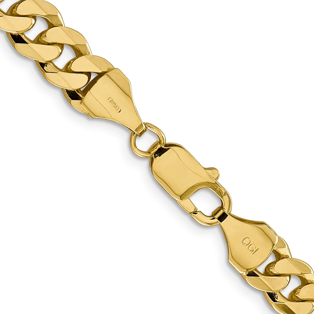 14K 20 inch 8.5mm Flat Beveled Curb with Lobster Clasp Chain (FBU220-20)