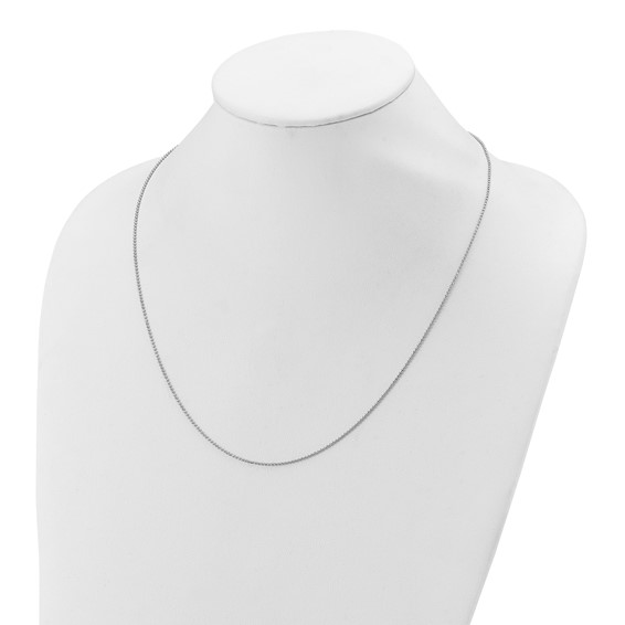 Leslie's Sterling Silver Rh-plated Polished/Diamond-cut Adjustable Chain