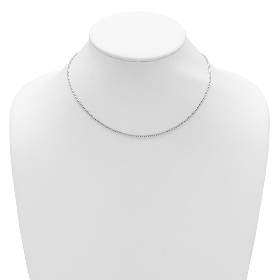 Leslie's Sterling Silver Rh-plated 1.2mm Diamond-cut 1in+1in Adjustable Cha