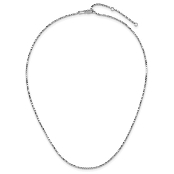 Leslie's Sterling Silver Rh-plated 1.2mm Diamond-cut 1in+1in Adjustable Cha
