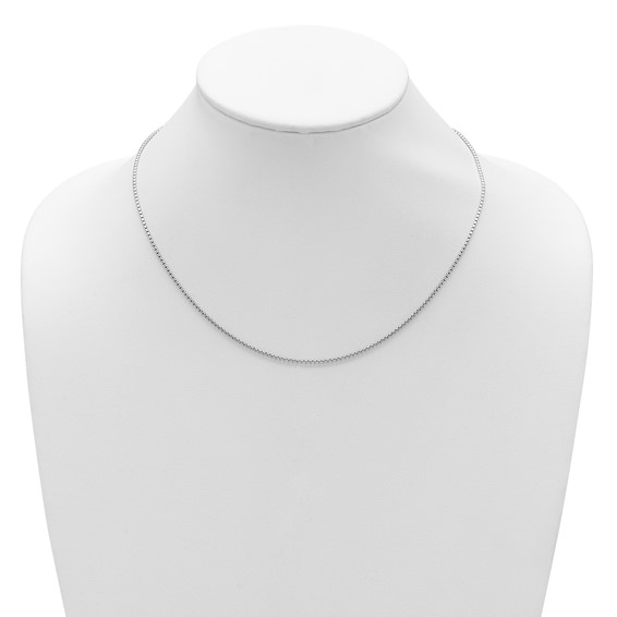 Leslie's Sterling Silver Rh-plated 1.2mm Diamond-cut 1in+1in Adjustable Cha