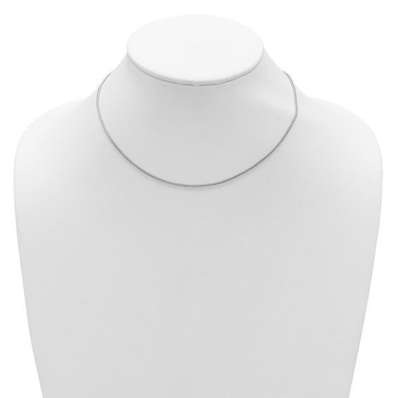 Leslie's Sterling Silver RH-plt 1.4mm Popcorn 1in+1in Adjustable Chain