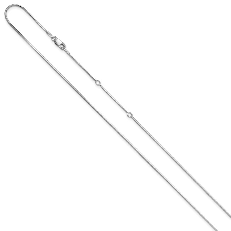 SS RH-plated 1mm D/C Square Snake 1in+1in Adjustable Chain