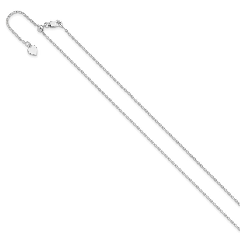 Sterling Silver RH-plated Adjustable 1.4mm Cable Chain