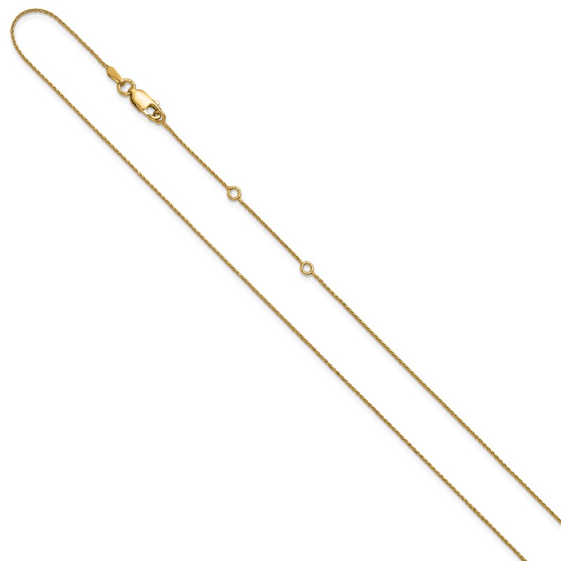 Sterling Silver Gold-plated .85mm D/C Spiga 1in+1in Adjustable Cha