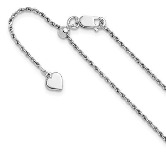 Leslie's Sterling Silver Diamond-Cut Rope Adjustable Chain