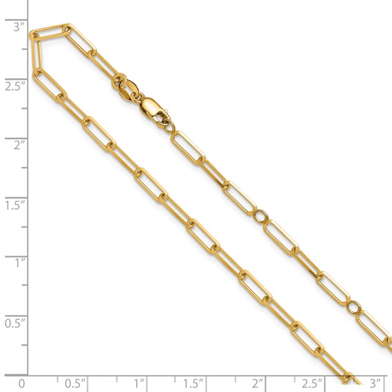 Leslie's Sterling Silver Gold-plt 3.1mm Paperclip 1in+1in Adj. Chain