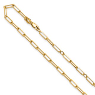 Leslie's Sterling Silver Gold-plt 3.1mm Paperclip 1in+1in Adj. Chain