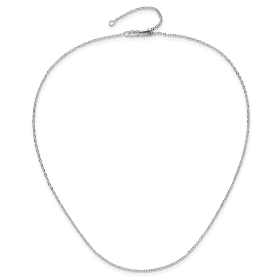 Leslie's Sterling Silver RH-plated 1.2mm Cable 16in w/2in ext. Chain