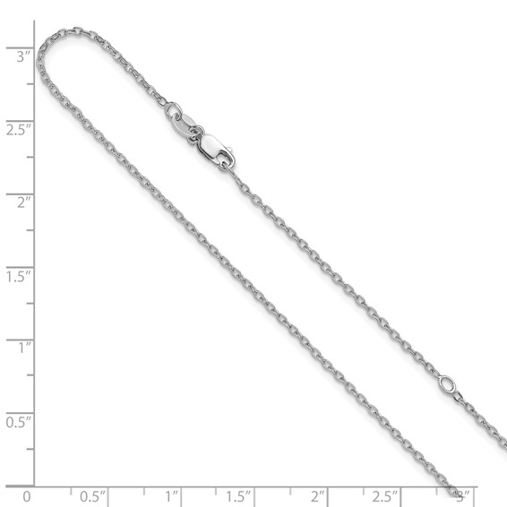 Leslie's Sterling Silver RH-plated 1.2mm Cable 16in w/2in ext. Chain