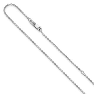 Leslie's Sterling Silver RH-plated 1.2mm Cable 16in w/2in ext. Chain