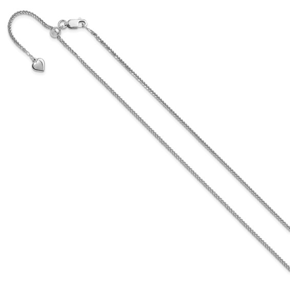 Leslie's Sterling Silver Diamond-Cut Square Spiga Adjustable Chain