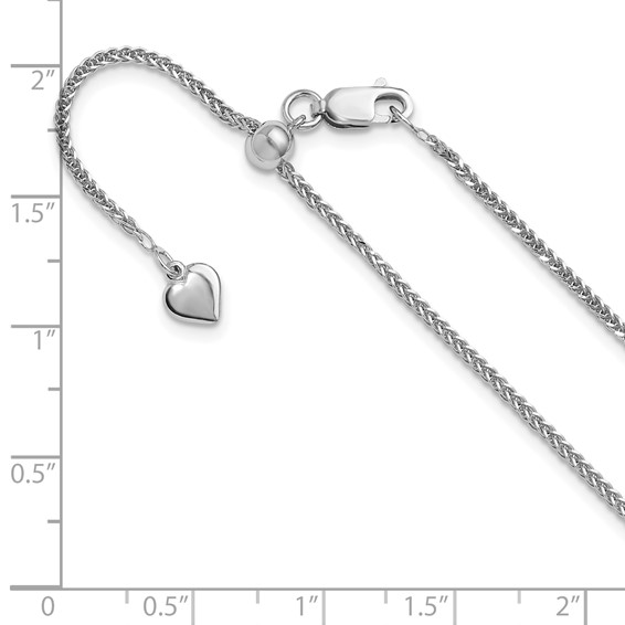 Leslie's Sterling Silver Diamond-Cut Square Spiga Adjustable Chain