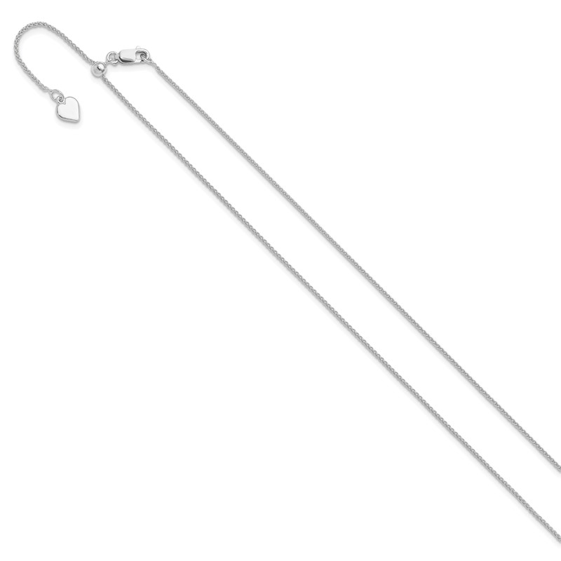 Sterling Silver RH-plated Adjustable 1mm Spiga Chain