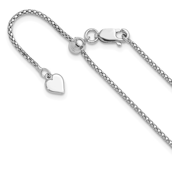Leslie's Sterling Silver Popcorn Adjustable Chain