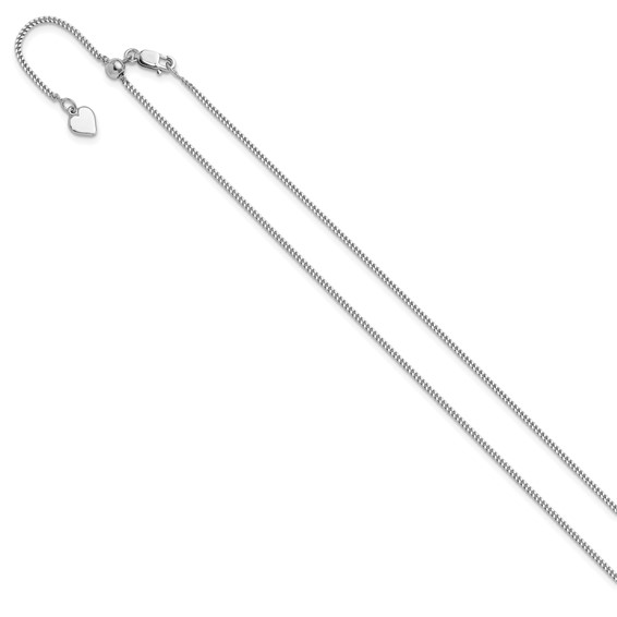 Leslie's Sterling Silver RH-plated Adjustable 1.4mm Curb Chain