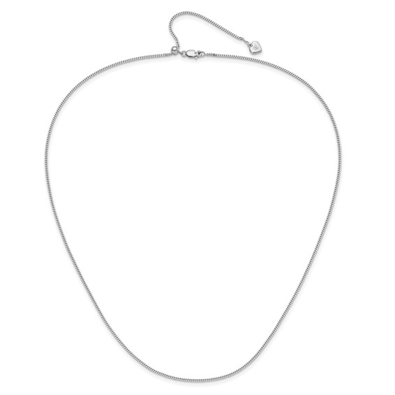 Leslie's Sterling Silver RH-plated Adjustable 1.4mm Curb Chain