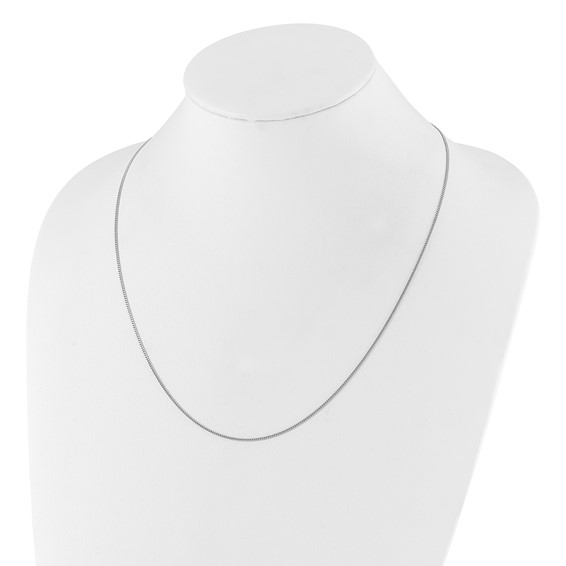 Leslie's Sterling Silver RH-plated Adjustable 1.4mm Curb Chain