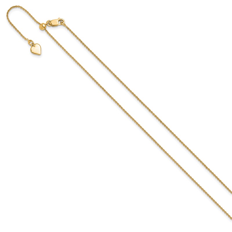 Sterling Silver Gold-plated Adjustable .95mm Rolo Chain