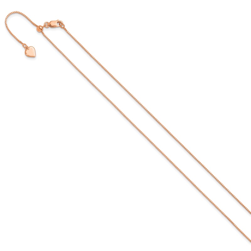 Sterling Silver Rose Gold-plated Adjustable .85mm Box Chain