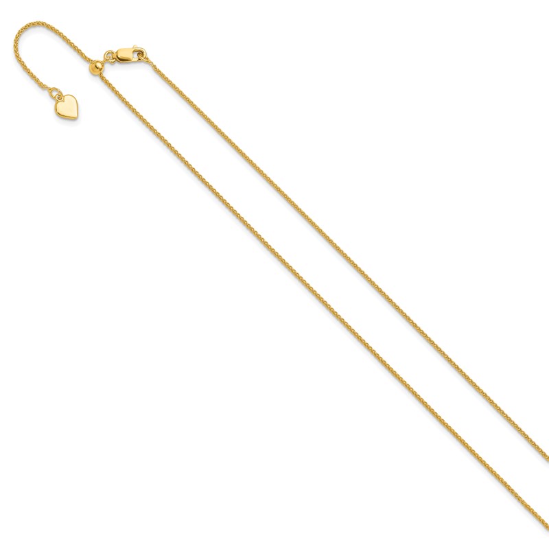 Sterling Silver Gold-plated Adjustable 1mm Spiga Chain