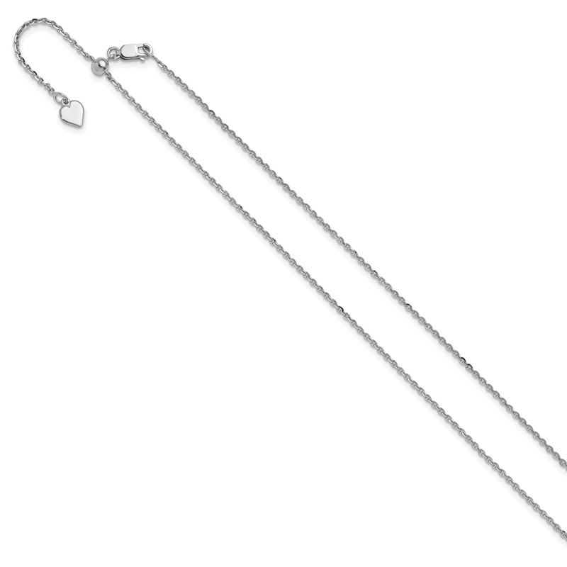 Sterling Silver RH-plated Adjustable 1.45mm Cable Chain