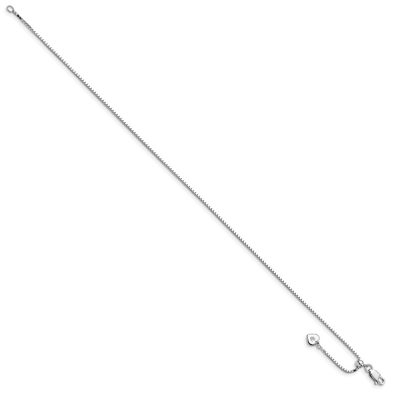 Sterling Silver RH-plated Adjustable Box Chain Anklet