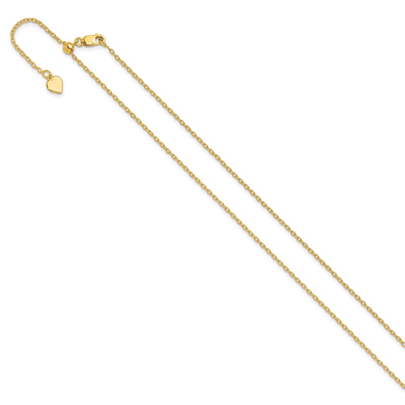Sterling Silver Gold-plated Adjustable 1.4mm Cable Chain