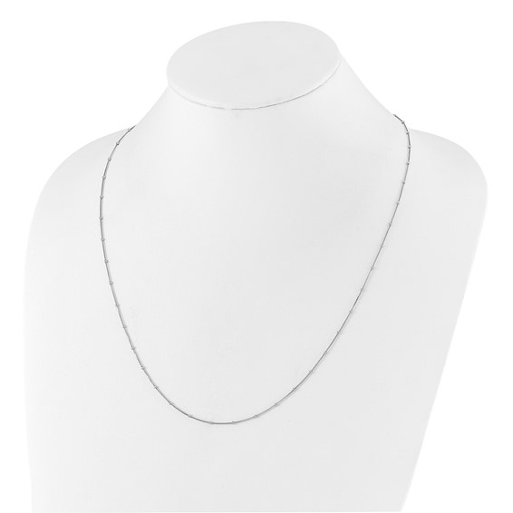 Leslie's Sterling Silver RH-plt Adjustable 1.5mm Beaded D/C Box Chain