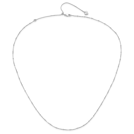 Leslie's Sterling Silver RH-plt Adjustable 1.5mm Beaded D/C Box Chain