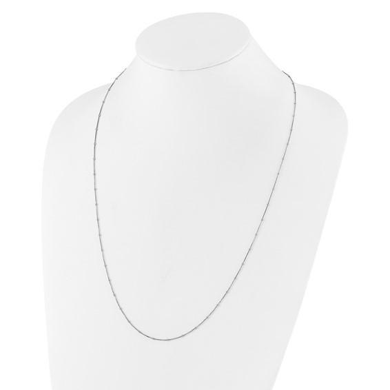 Leslie's Sterling Silver RH-plt Adjustable 1.5mm Beaded D/C Box Chain