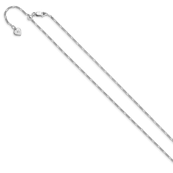 Leslie's Sterling Silver Adjustable 1.55 mm Figaro Chain Necklaces