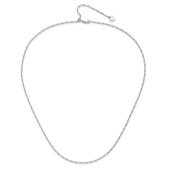 Leslie's Sterling Silver Adjustable 1.55 mm Figaro Chain Necklaces