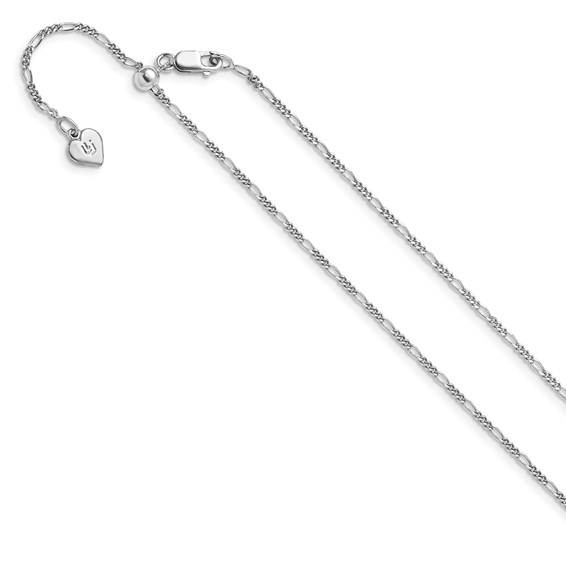 Leslie's Sterling Silver Adjustable 1.55 mm Figaro Chain Necklaces