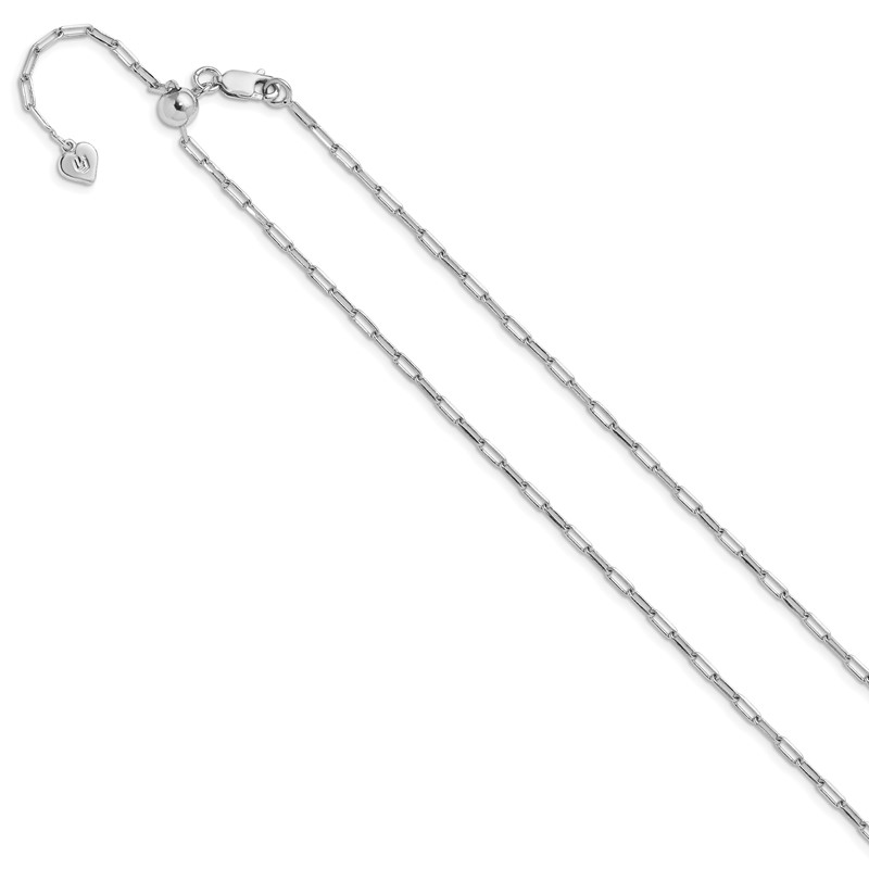 SS RH-plated Adjustable 2mm Paperclip Flat Oval Link Chain