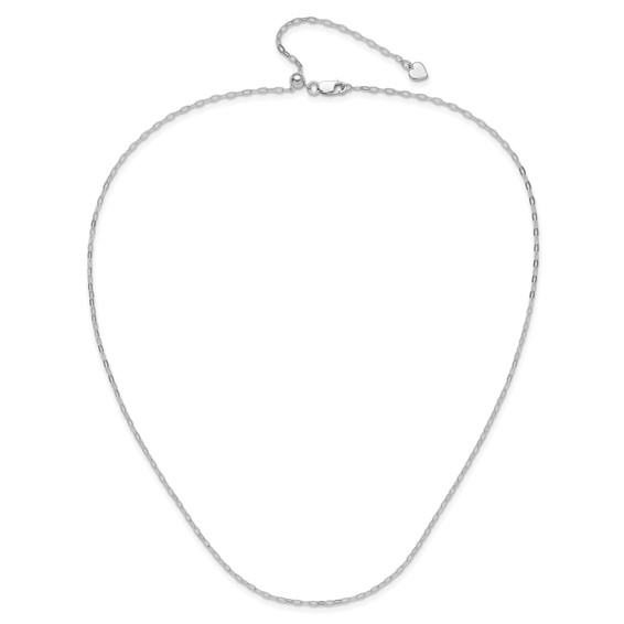 Leslie's Sterling Silver RH-plated Adjustable 2mm Flat Oval Chain