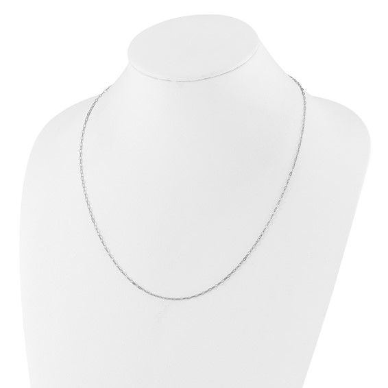 Leslie's Sterling Silver RH-plated Adjustable 2mm Flat Oval Chain