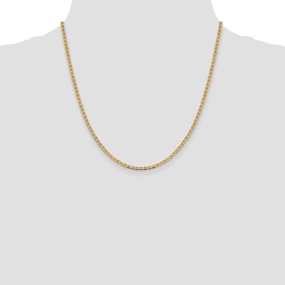 14K 20 inch 2.4mm Concave Anchor with Lobster Clasp Chain (FCA065-20)