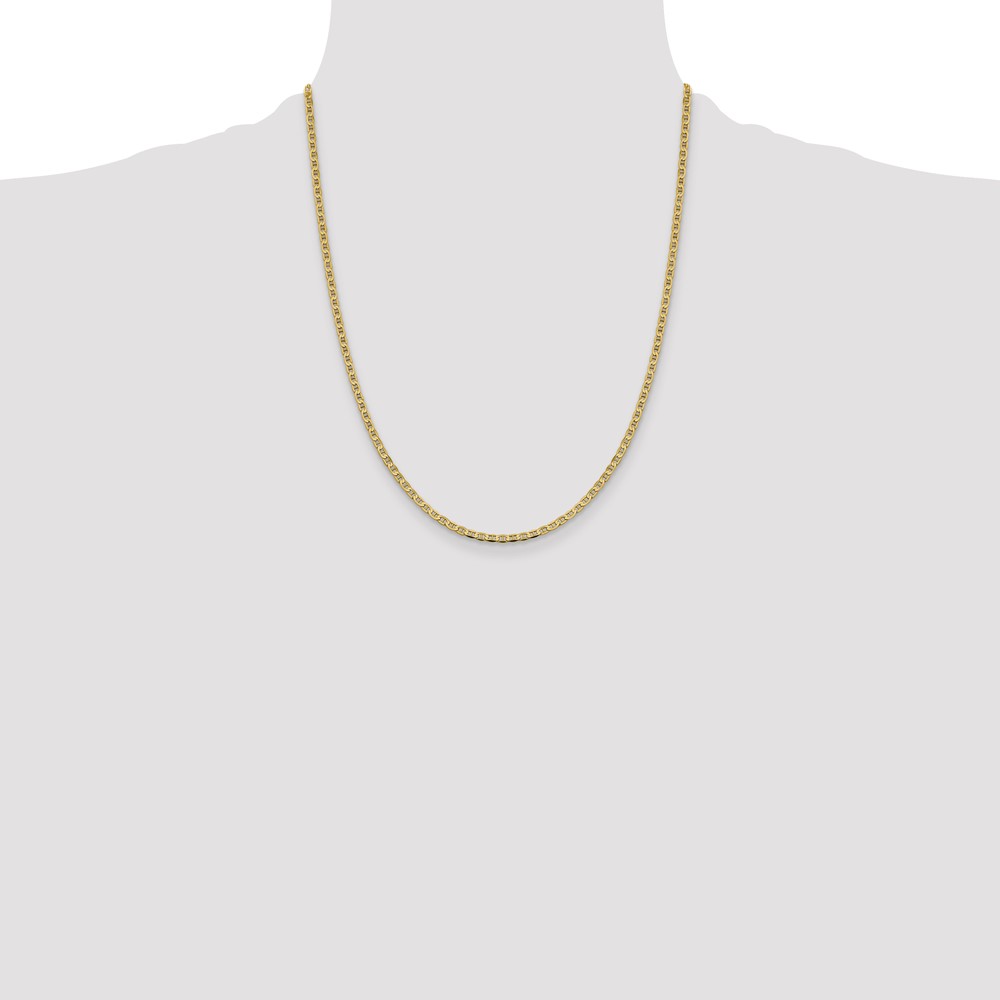 14K 22 inch 2.4mm Concave Anchor with Lobster Clasp Chain (FCA065-22)