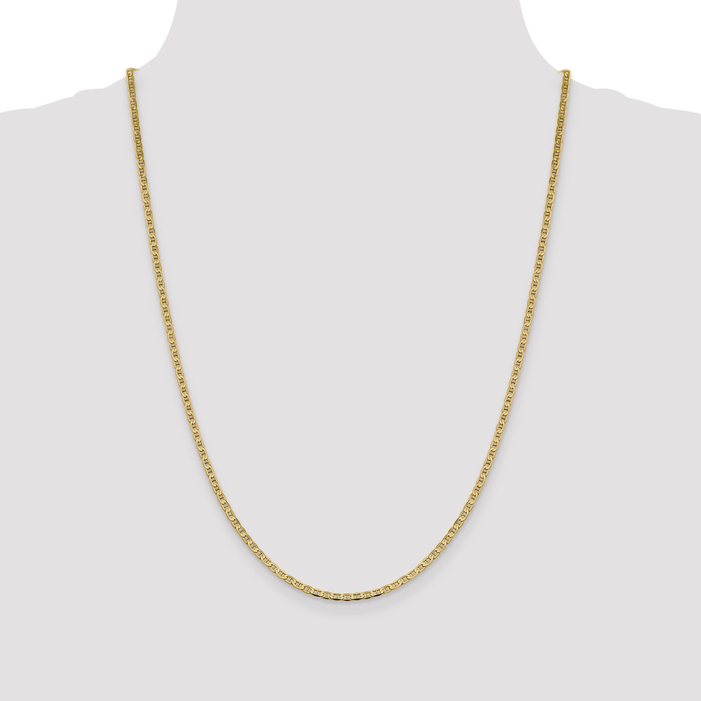 14K 24 inch 2.4mm Concave Anchor with Lobster Clasp Chain (FCA065-24)