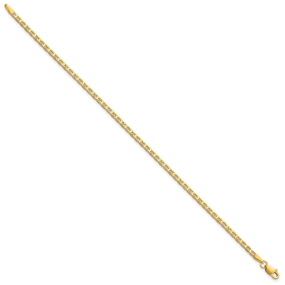 14K 7 inch 2.4mm Concave Anchor with Lobster Clasp Chain (FCA065-7)
