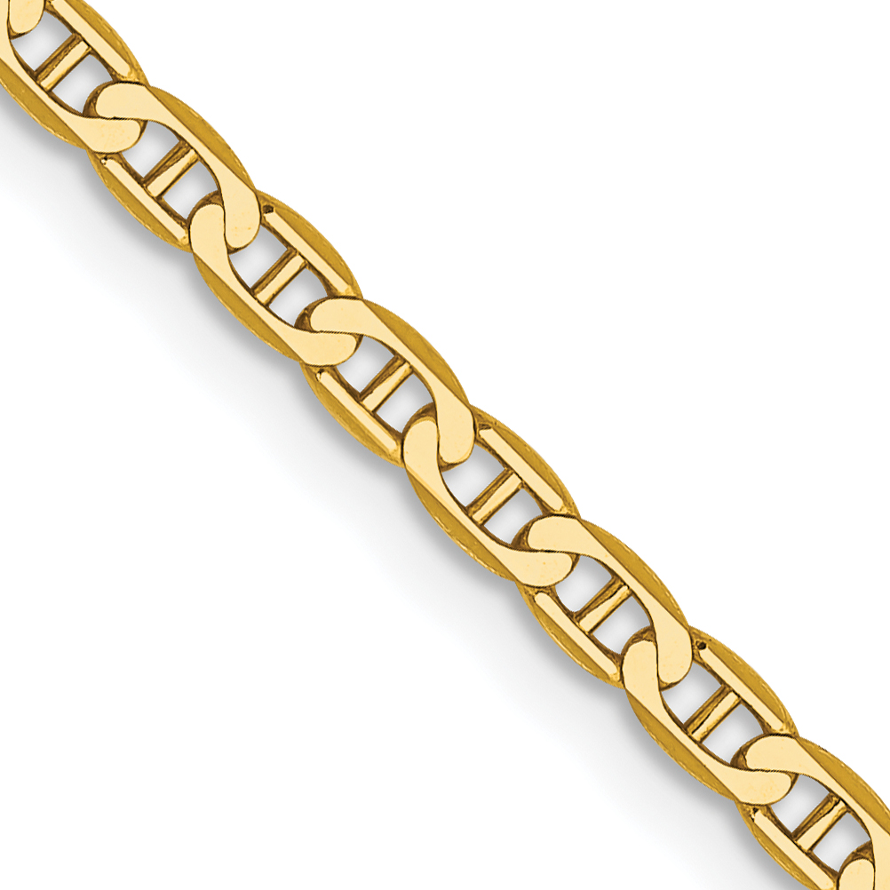 14K 24 inch 2.4mm Concave Anchor with Lobster Clasp Chain (FCA065-24)