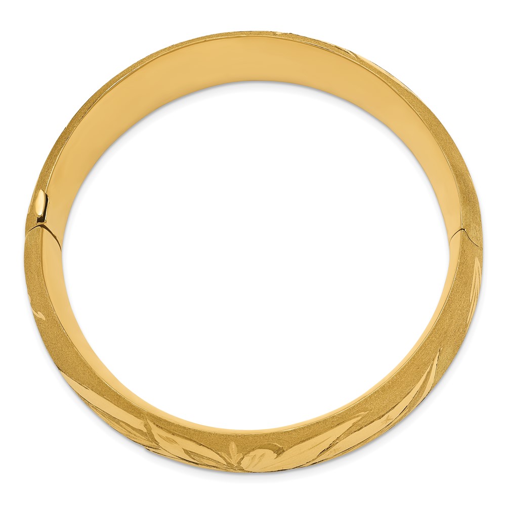 14k 13/16 Florentine Engraved 20.00mm Hinged Round Bangle Bracelet (FE13/16)