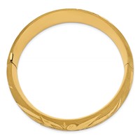 14K 13 16 Oversize Florentine Engraved 20.00mm Hinged Round Bangle Bracelet view 2