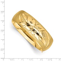 14K 13 16 Oversize Florentine Engraved 20.00mm Hinged Round Bangle Bracelet view 3